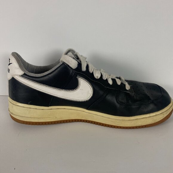 Nike Air Force 1 Sneakers Men's Sz 10 Shoes Black Seersucker Pack Low Pinstripe - Picture 12 of 14